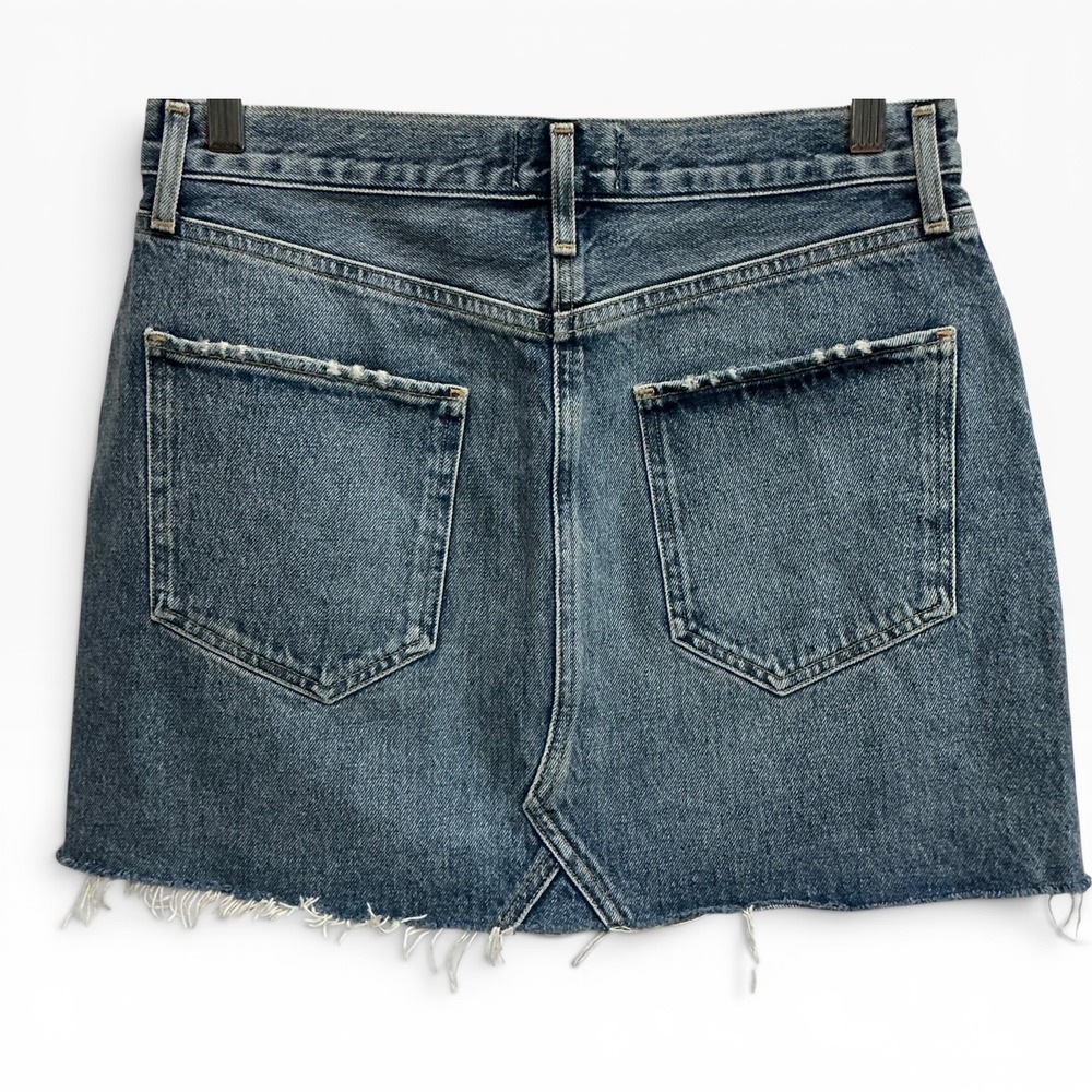 AGOLDE Ada High Rise Mid Thigh Jean Denim Skirt Ransom Blue 28 - Picture 4 of 6